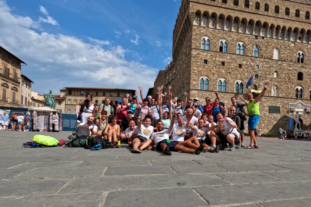 Il magnifico gruppo all'arrivo